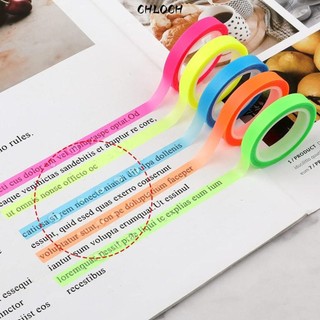 Nhãn dán Highlighter CHLOCH, Tab chỉ số huỳnh quang PET trong suốt, Nhãn dán 5 cuộn thực tế Văn phòng phẩm