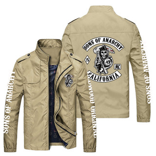 Sons of Anarchy Motorcycle Jacket - Rugged Skull Badge Jacket, Outdoor Climbing Sun Protection Clothing