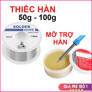  Thiếc hàn Solder Wire và Mỡ trợ hàn -  Thiếc hàn - chì hàn 1mm 50gam 100gam LK247 