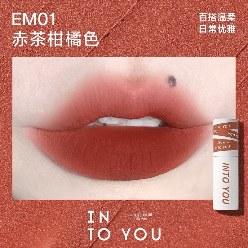 INTO YOU Son bùn tone đất lì son môi intoyou dạng bùn EM08 mềm mịn lâu trôi