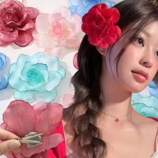 Hàn Quốc Lãng Mạn Giả Hoa Thổ Cẩm Tóc Cho Nữ Cô Gái Thanh Lịch Ngọt Ngào Bên Nổ Kẹp Tóc Đi Biển Kỳ Nghỉ Lớn Barrettes Phụ Kiện Tóc