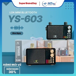  Loa Bluetooth Mini YS 603 Nhỏ Gọn Âm Thanh Cực Hay Đi Kèm 2 Micro Karaoke Bảo Hành 6 Tháng 
