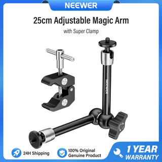 Neewer ST25C Tay ma thuật có thể điều chỉnh 25cm với siêu kẹp, với 1 / 4 "& 3 / 8" Giá đỡ phụ kiện máy ảnh