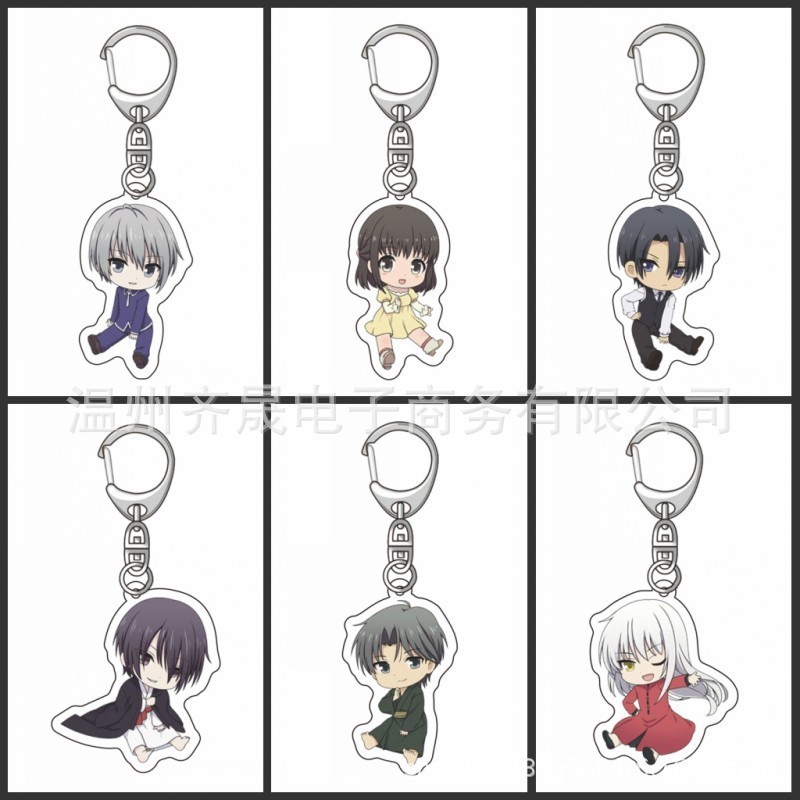 Móc Khoá, Mô Hình Standee Anime Fruits basket Giỏ trái cây phiên bản chibi cute Trang Trí Bàn Học - 
