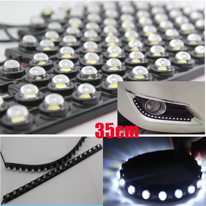 Bộ 2 dây led hạt daylight chuyên dùng ô tô 18 led dài 35cm