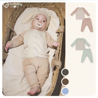  BU Baby  1M-9M  Bộ dài tay sơ sinh BU cài giữa sợi tre Đan Mạch BBB1102FF | Quần áo Bubaby chính hãng 