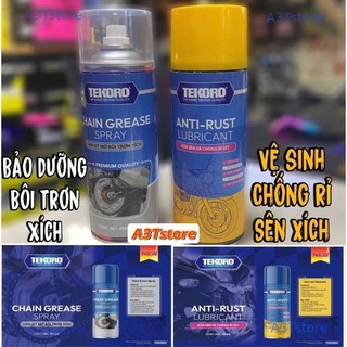 xịt sên mỡ bò , chống rỉ sét nhông xích xe máy TEKORO BY AMERICAN TECHNOLOGY dây chuyền công nghệ Mỹ.