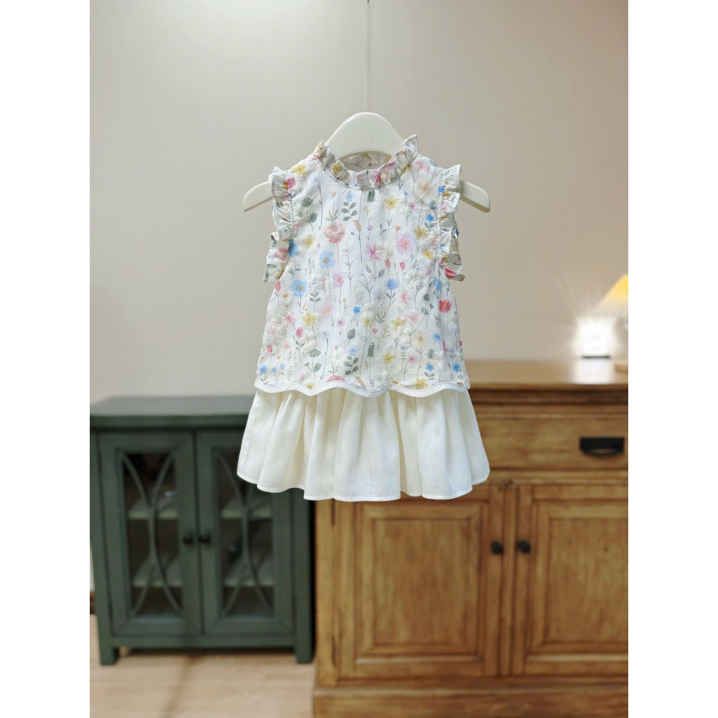 E133 Tiny Winy - Váy xinh họa tiết hoa cho bé gái