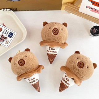 Bighsm Dễ Thương Kem Nón Capybara Sang Trọng Búp Bê Đồ Chơi Thú Nhồi Bông Móc Khóa Túi Mặt Dây Chuyền Trái Tim Nữ Tính Móc Khóa Treo Trang Trí Phụ Kiện Quà Tặng Martijn