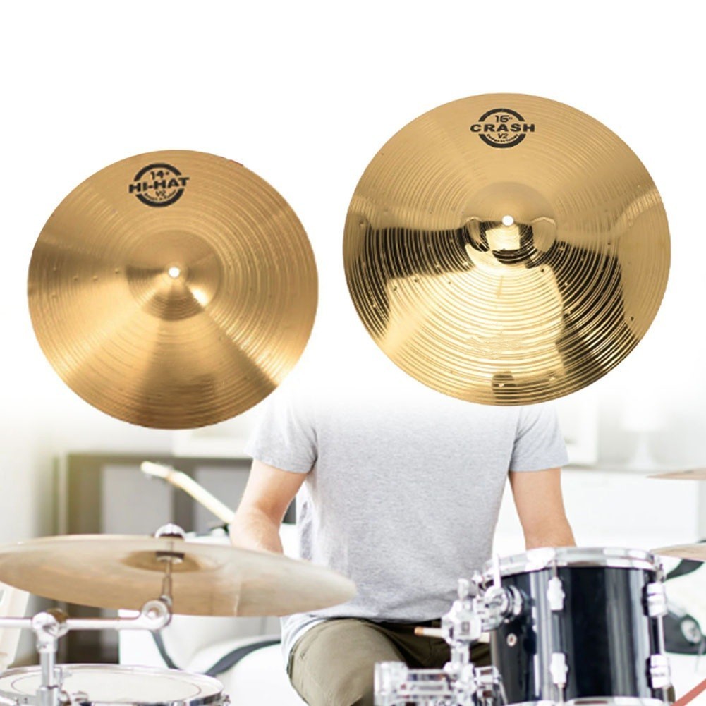 14 16 Inch Drum Brass Cymbals Percussion Splash Crash Hi-Hat  Jazz Drum Cymbal