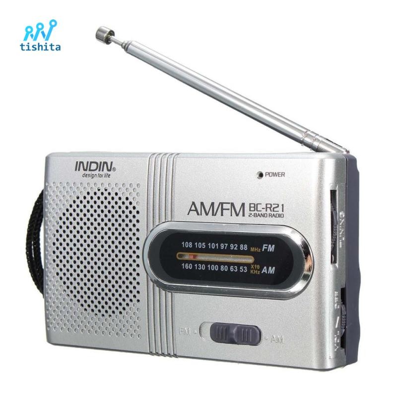 Tishita Personal AM / FM Pocket Radio Loa tích hợp di động để chạy bộ