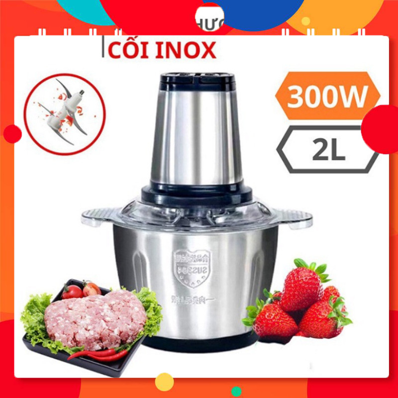 Máy xay thịt cối inox 2L đa năng dao 4 lưỡi công suất 250W (KHOHN740)