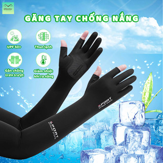 Găng Tay Chống Nắng Nam Nữ Dài Xỏ Hở 2 Ngón Chống Tia Uv Bao Tay Ống Câu Cá Đạp Xe Lái Xe Máy Đi Phượt Thoáng Khí