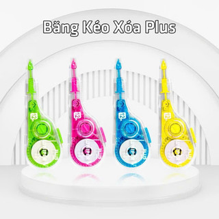 (1 cây) Bút Xoá kéo Plus, băng xoá kéo Plus dài - có ruột thay thế - Được lựa màu