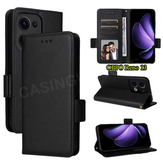 Ốp Điện Thoại Cho OPPO Reno 13 Pro 13F 14 12 11 10 Pro F 14F 12F 11F Reno13 Reno14 Reno12 4G 5G Lật Da Bên Khóa Vải Kết Cấu Vỏ Điện Thoại Khe Cắm Thẻ Chân Đế Ốp Lưng
