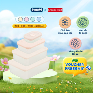 Bộ 4 hộp thực phẩm Hokkaido Inochi trữ đông, dung tích 290-900-2500-3600ml (giao màu ngẫu nhiên)