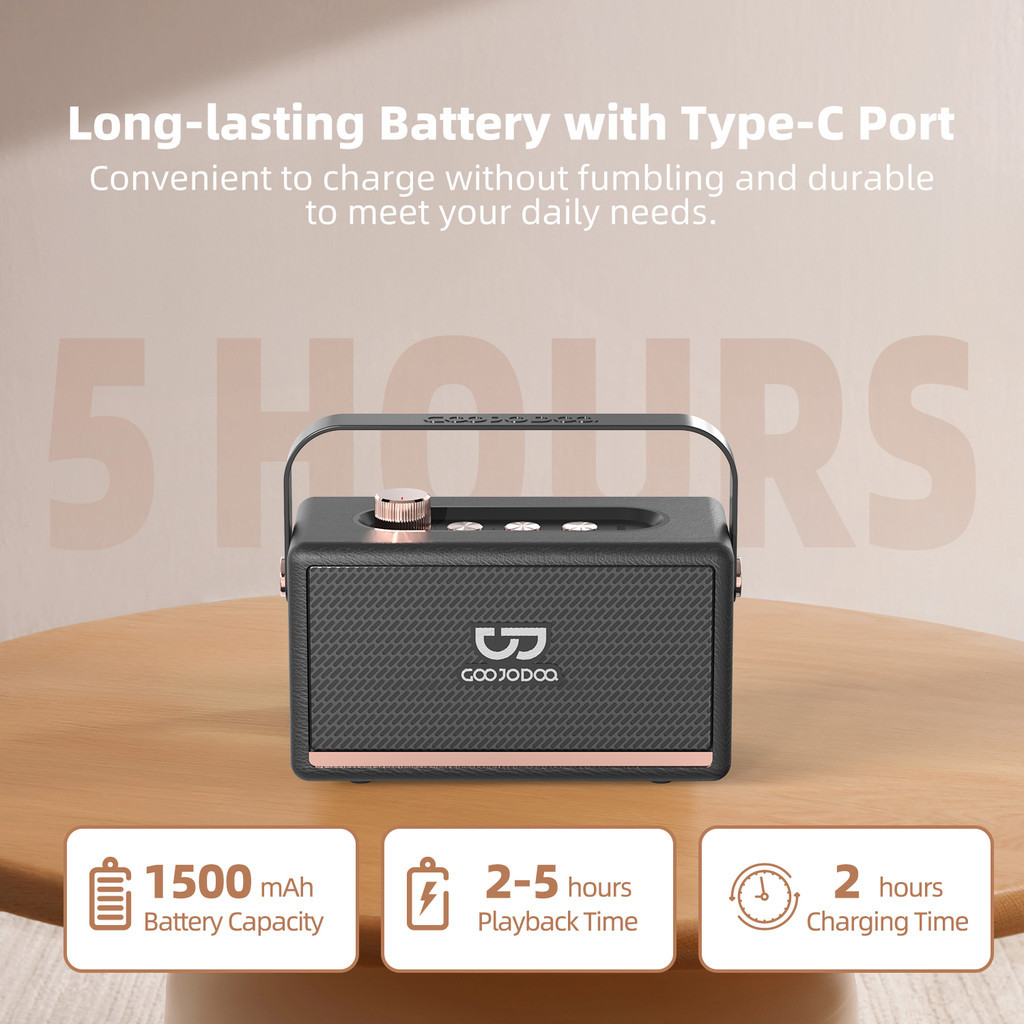 Loa Bluetooth không dây Goojodoq 5.3 Âm thanh nổi hai chiều Hỗ trợ cuộc gọi rảnh tay Thẻ TF Đĩa U | BigBuy360 - bigbuy360.vn