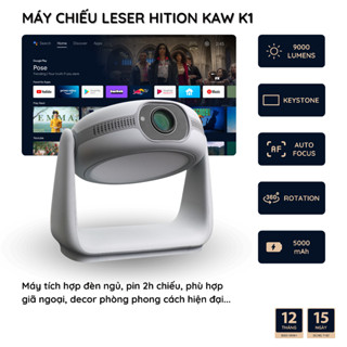Máy chiếu tích hợp pin KAW Leser Hition KAW K1 - Độ Phân Giải Full HD, Tích Hợp Đèn Bàn, Đa Ứng Dụng