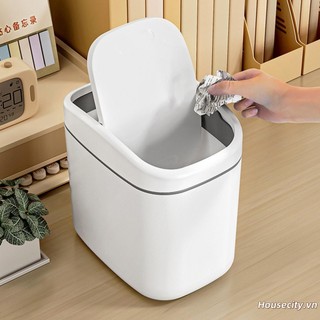  Thùng rác Mini có nắp xoay Giỏ đựng rác bằng nhựa để bàn sáng tạo cho phòng tắm Nhà bếp Phòng ngủ Văn phòng 