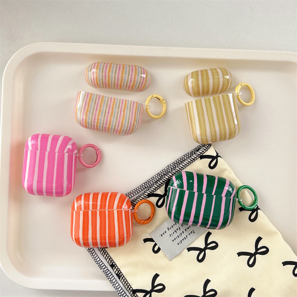 Ốp lưng AirPods sọc đầy màu sắc sáng tạo cho AirPods 4 1 / 2 / 3 / Pro Pro2 AirPods Pro2 Ốp lưng IMD