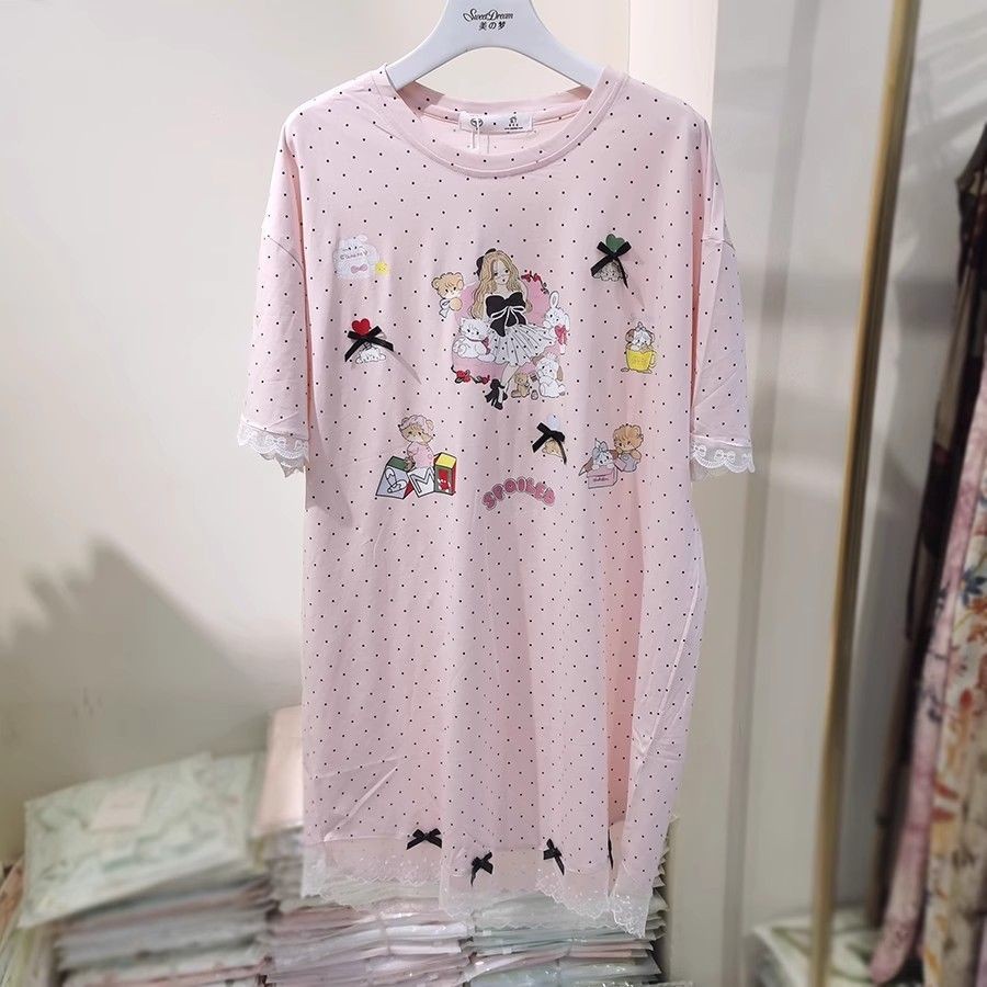 ✨7.1 Homewear Bộ Đồ Ngủ Áo Chui Ren Nơ Tay Ngắn Nhà | BigBuy360 - bigbuy360.vn