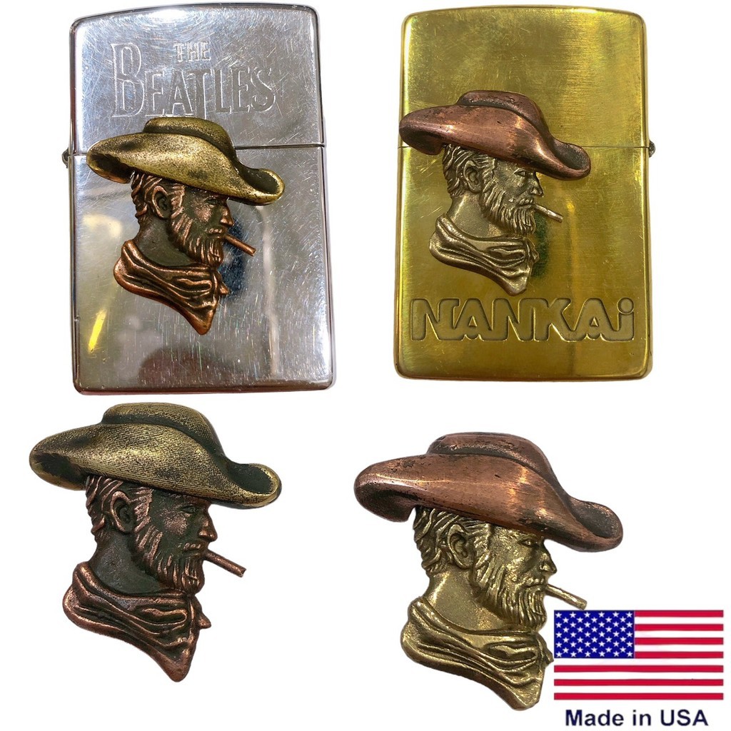 Eblem dán trang trí Zippo Mỹ chủ đề Cowboy Chuẩn Zin Đồng thau Solid Brass