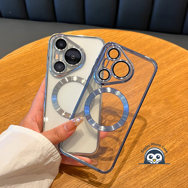 Ốp điện thoại trong suốt sạc không dây từ tính mới cho Vivo V40 Pro V40E Y300 Pro Y28 4G V40 V30E V2