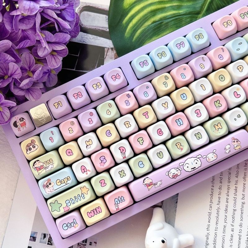Crayon Shin-Chan Keycaps MOA Profile Bàn phím cơ PBT DYE-SUB năm mặt được cá nhân hóa dễ thương Keycap DIY 128 phím | BigBuy360 - bigbuy360.vn