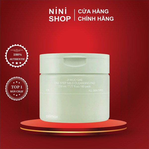 Toner Pad Tẩy Tế Bào Chết Chứa BHA CELIMAX Ji Woo Gae One Step Mild Cleansing Pad 60 Miếng - ninisho