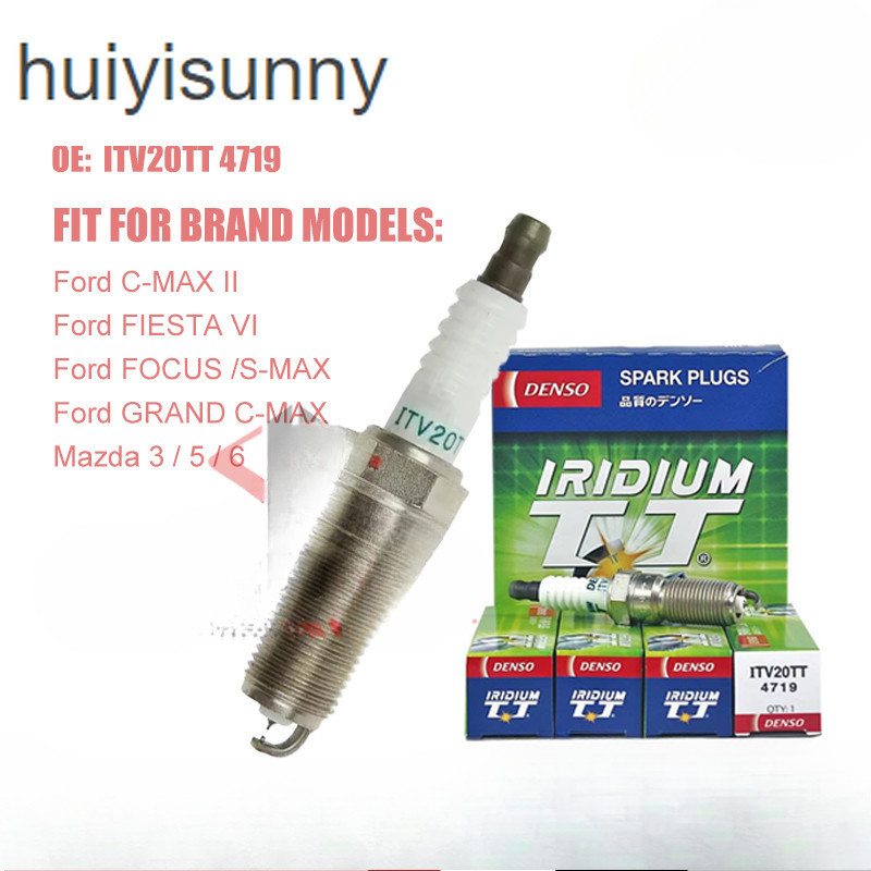 HYS 4 CÁI ITV20TT 4719 Bugi Iridium kép cho Ford C-MAX FIESTA FOCUS GRAND S-MAX Mazda 3 5 6 Chevrole