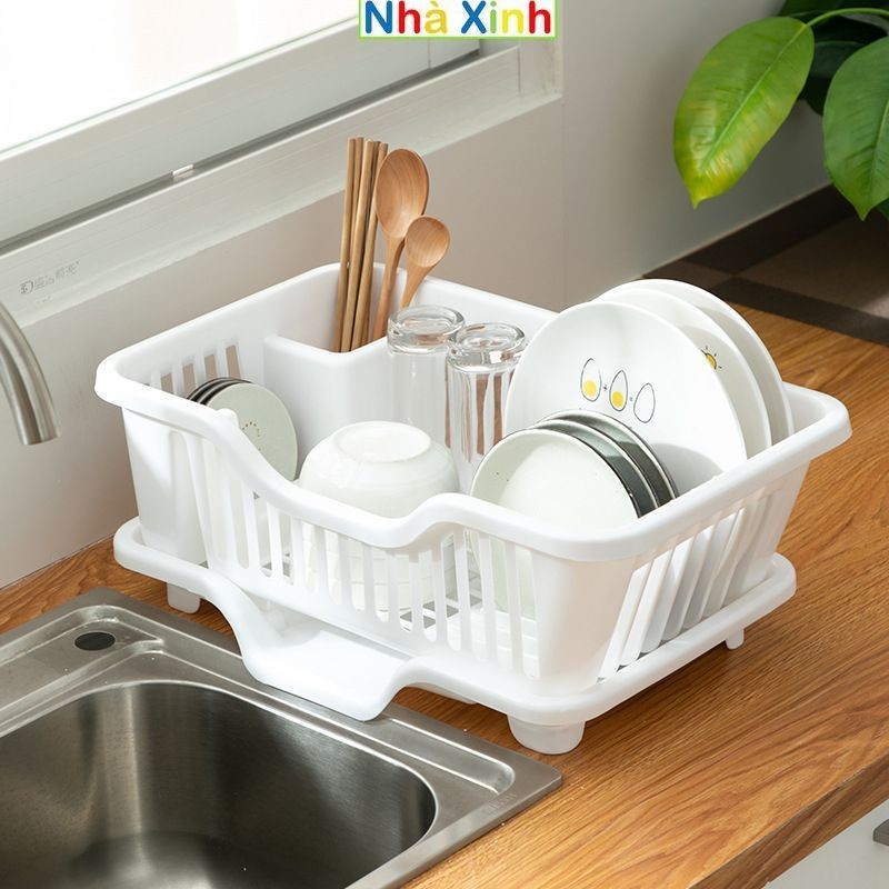 Giá Úp Chén Đĩa Ráo Nước, Kệ úp chén, Khay Nhựa Úp Chén Bát, Rổ úp chén có khay hứng nước