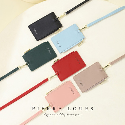 Da PU Cổ Đơn Giản Di Động Ví Nữ Slim Multi Card Case Ví Dung Tích Lớn