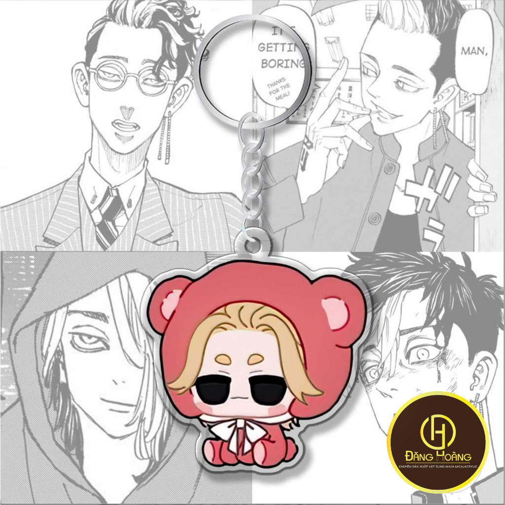 Móc khóa Tokyo Revengers Chibi Gấu bông dễ thương nhân vật Mikey Izana Ran Rindou