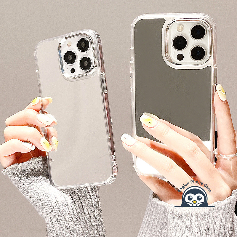 Vỏ trong suốt gương mỹ phẩm đơn giản Tương thích với Redmi 14C 14R K70 K60 K50 Ultra Note 14 11 10 9