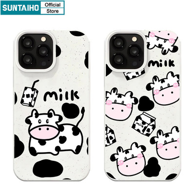 Suntaiho Ngộ nghĩnh Vỏ Dễ Thương Họa Tiết Bò Hoạt Hình Ốp Điện Thoại Cho Iphone 16 15 14 13 12 11 Pro Max IP 7 8 Plus Iphon X Xs XR Xs Max Silicon Mềm Cao Cấp Chống Sốc Ốp Lưng