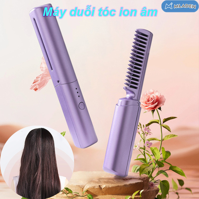 Máy duỗi tóc ion âm Máy ép tóc điện,Có thể sạc lại, dễ dàng mang theo,bảo vệ tóc，giảm hư tổn