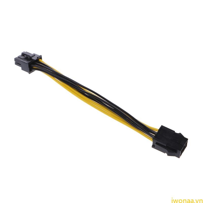 PCI for Express PCI-E 6-Pin Female To 8-Pin Male Video Card Power Adapter Cable
