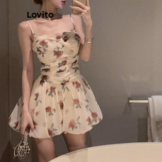 Đầm Lovito màu trơn phong cách thường ngày cho nữ LNA62119