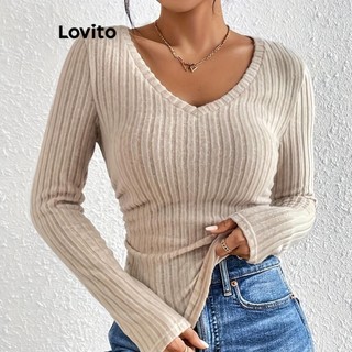 Áo thun Lovito màu trơn cơ bản phong cách thường ngày cho nữ LNL102
