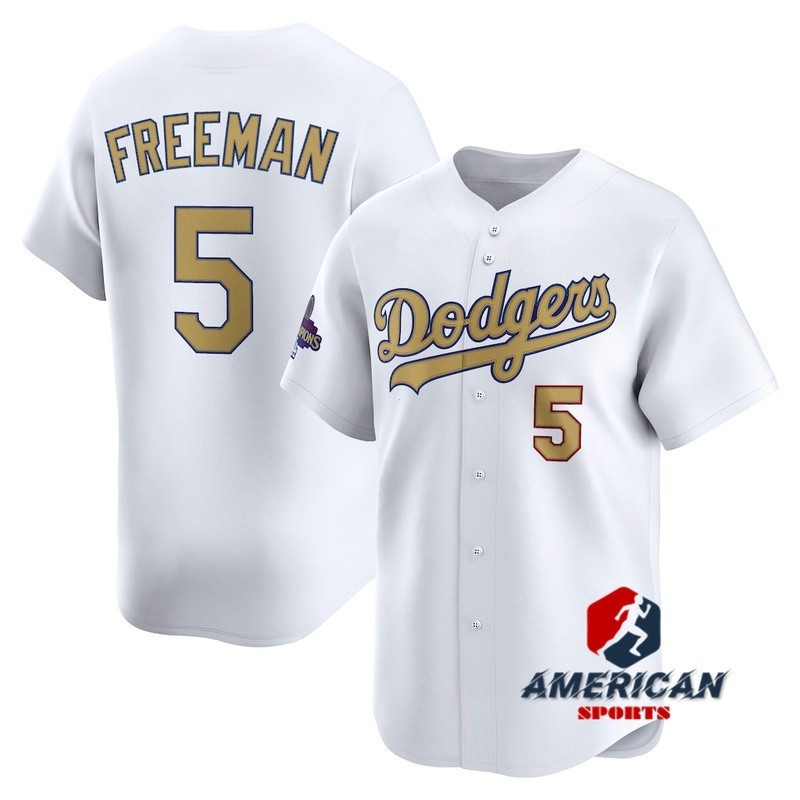 Áo thun nam Los Angeles Dodgers Freddie Freeman Champions 2025 Gold Collection Áo thun bóng chày trắ