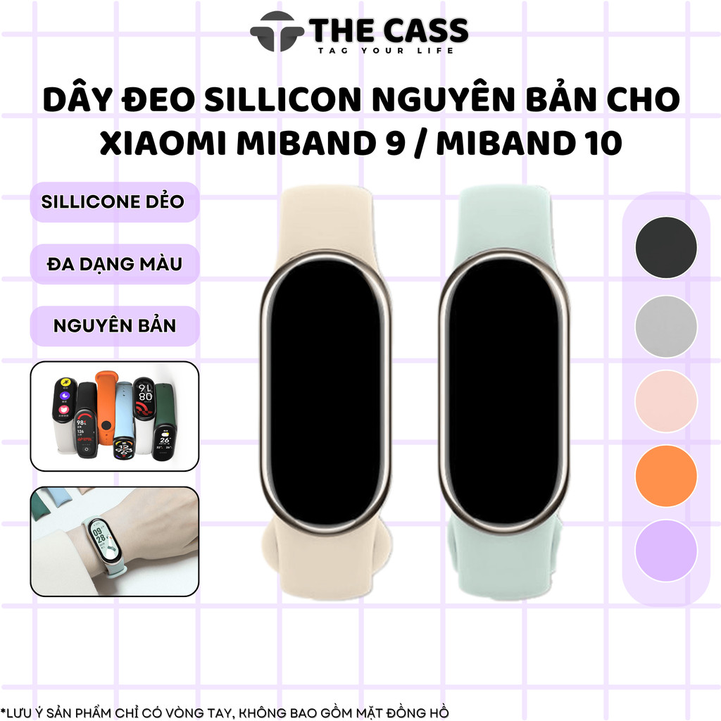Dây Đeo Sillicon Thay Thế Chống Bám Bẩn Phụ Kiện Vòng Tay Dành Cho Xiaomi Miband 9 / Miband 10