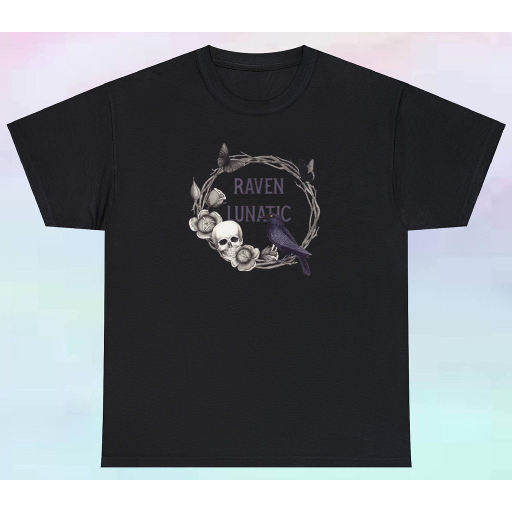 Áo sơ mi Raven Lunatic | Cái chết ngộ nghĩnh Gothic Skull Bird Raven Dark |