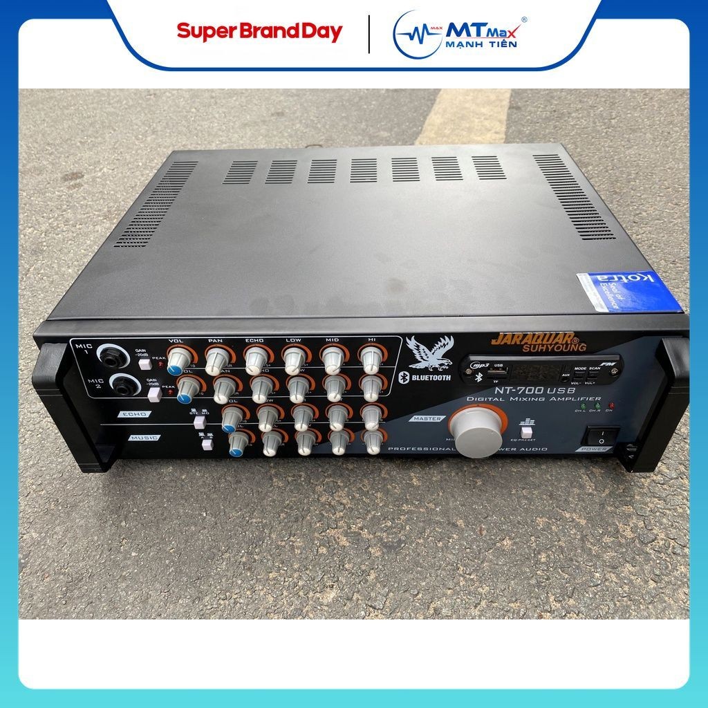 Amply karaoke Jarguar NT-700 USB 12 sò chuyên dùng cho dàn karaoke gia đình, hội nghị - Đầy đủ kết n