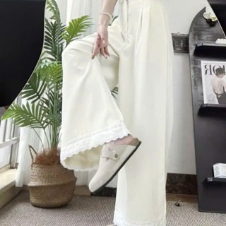 Quần Dài Suông Kiểu Bigsize Nữ Chất Mango Lạnh Mềm Nhẹ Mát Phối Ren Đứng Phom Q562