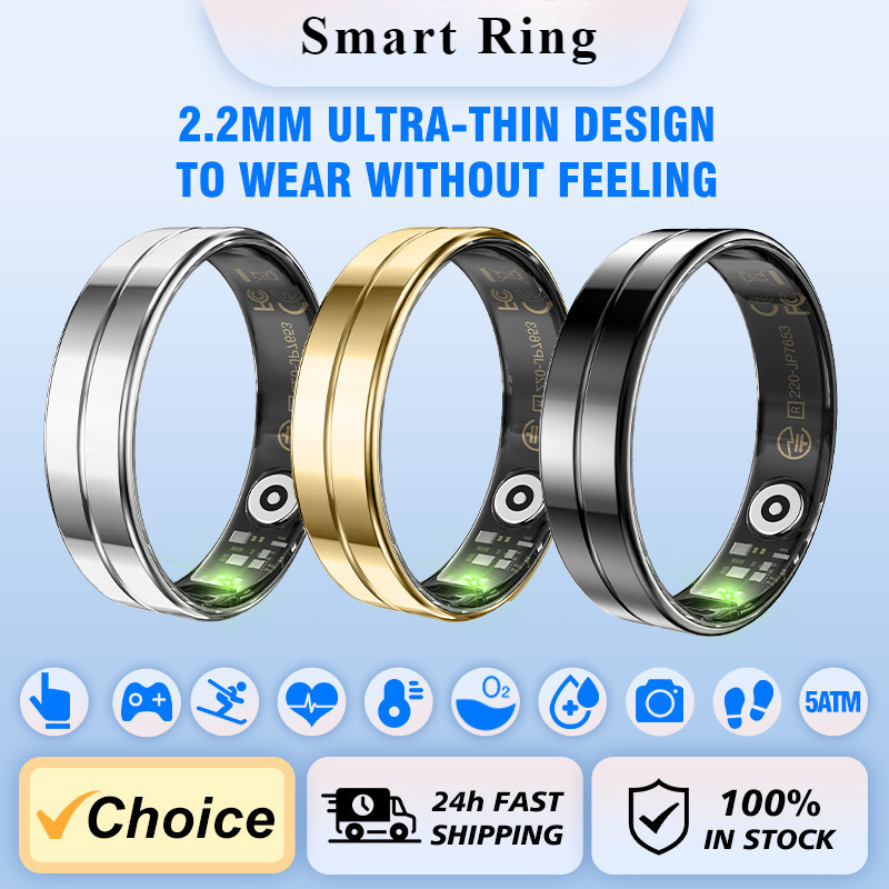 [2024] Nhẫn thông minh siêu mỏng R11 Nam Nữ, Tuổi thọ pin 39 ngày, Theo dõi sức khỏe, IP68 & 5ATM Ch
