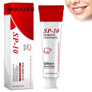 Kem đánh răng làm trắng siêu mịn MAXGOODS Sp-10, Kem đánh răng Fresh Breath Super Sp-10, Làm sạch nhẹ nhàng Loại bỏ vết bẩn răng Chăm sóc răng miệng Sp-10Probiotic Kem đánh răng Unisex