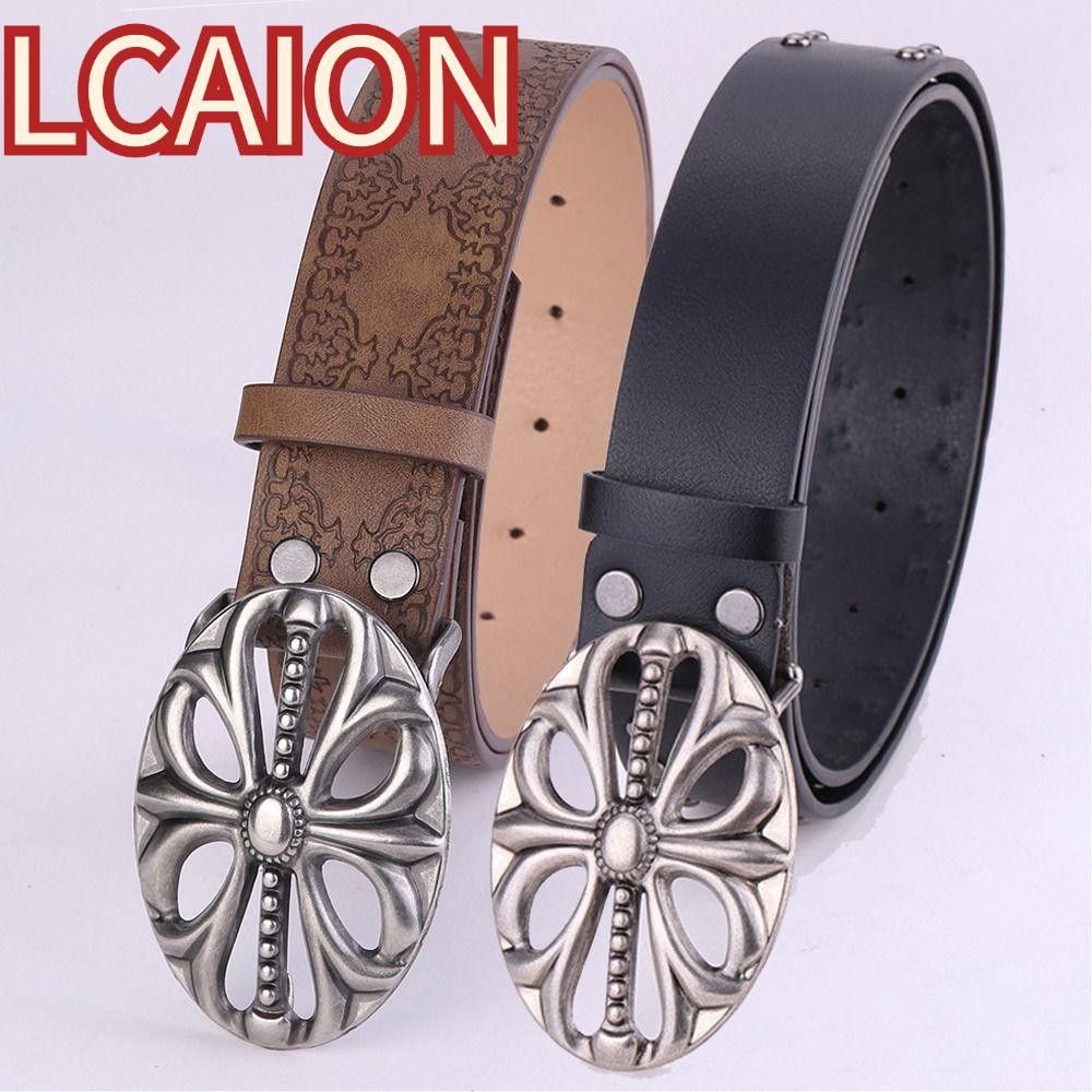 Thắt lưng da LCAION, Skeleton Head Punk Bohemian Style Belt, Rock Hip Hop Riveted Pants Bands Y2K St