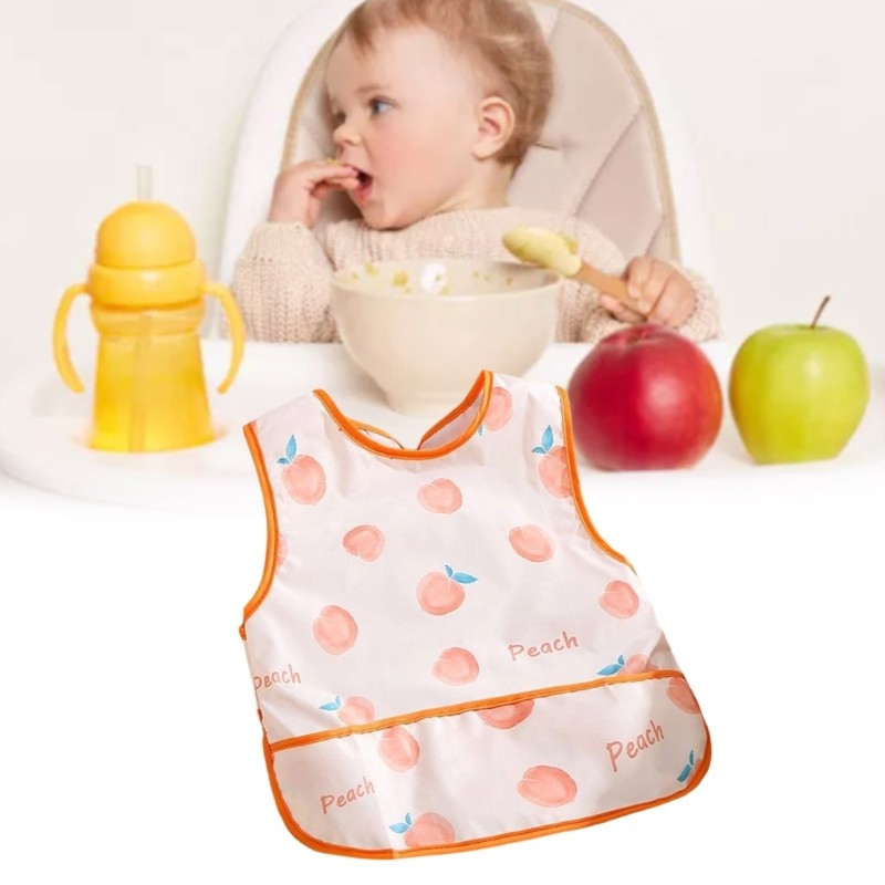 DE Travel Friendly Baby Led Weaning Yếm Chống Nước Thiết Kế Cho 6-36M Dễ Dàng Lau