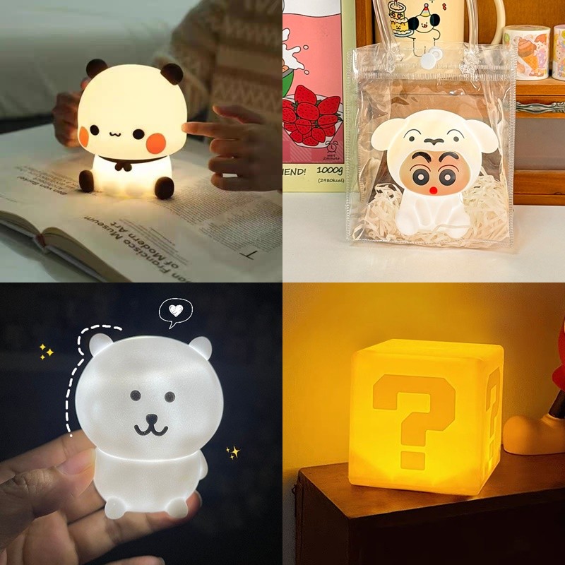 Crayon Shin Chan Đèn Ngủ Bubu Dudu Dễ Thương Đèn Ngủ Hoạt Hình Truyện Cười Gấu Đèn Ngủ Trẻ Em Quà Tặ