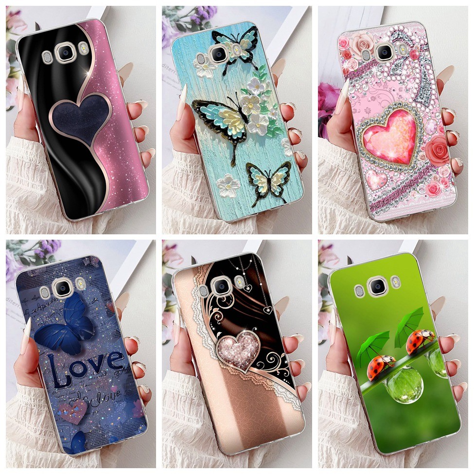 Dành Cho Samsung J7 2016 Ốp Lưng J710H Rõ Ràng Thẩm Mỹ Thời Trang Bướm Hoa Mèo Dễ Thương Tình Yêu Mề